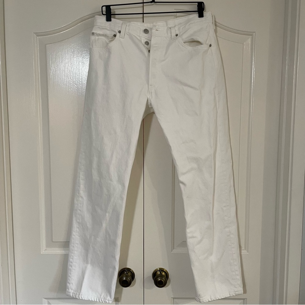 Vintage 90’s 501 Button Fly White Levis.
